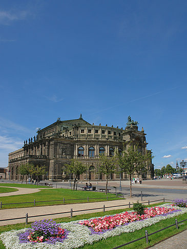 Foto Semperoper mit Blumen