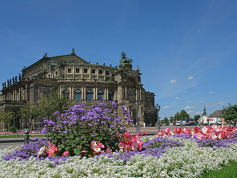 Semperoper mit Blumen Fotos